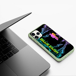 Чехол iPhone 11 Pro матовый BILLIE EILISH, цвет: 3D-салатовый — фото 2