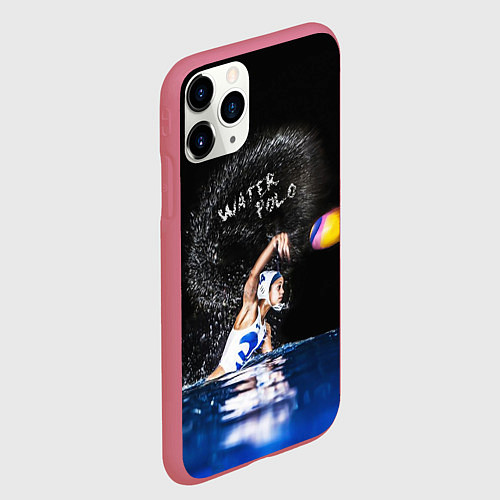 Чехол iPhone 11 Pro матовый Water polo / 3D-Малиновый – фото 2