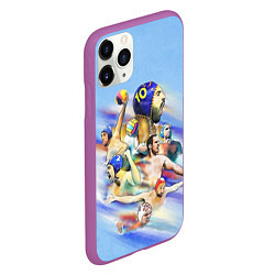 Чехол iPhone 11 Pro матовый Water polo players, цвет: 3D-фиолетовый — фото 2