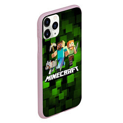 Чехол iPhone 11 Pro матовый Minecraft Майнкрафт, цвет: 3D-розовый — фото 2