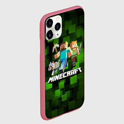 Чехол iPhone 11 Pro матовый Minecraft Майнкрафт, цвет: 3D-малиновый — фото 2