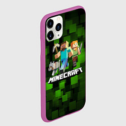 Чехол iPhone 11 Pro матовый Minecraft Майнкрафт, цвет: 3D-фиолетовый — фото 2