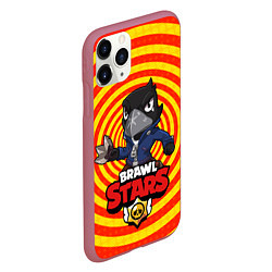 Чехол iPhone 11 Pro матовый Brawl Stars CROW, цвет: 3D-малиновый — фото 2