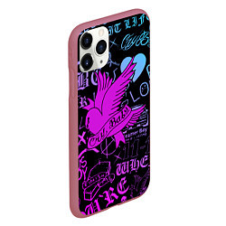 Чехол iPhone 11 Pro матовый LIL PEEP, цвет: 3D-малиновый — фото 2