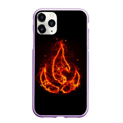 Чехол iPhone 11 Pro матовый Fire, цвет: 3D-сиреневый