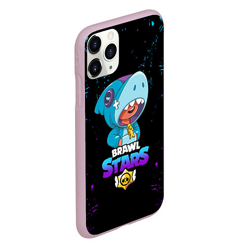 Чехол iPhone 11 Pro матовый BRAWL STARS LEON SHARK, / 3D-Розовый – фото 2