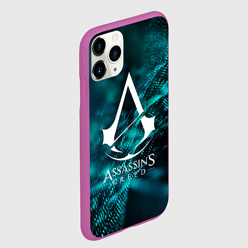 Чехол iPhone 11 Pro матовый ASSASSINS CREED / 3D-Фиолетовый – фото 2