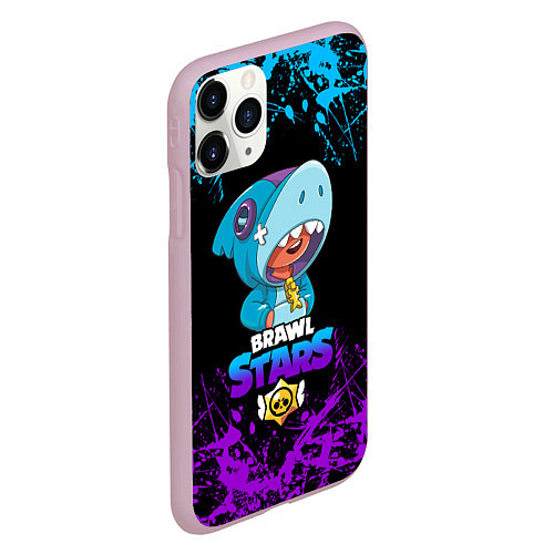 Чехол iPhone 11 Pro матовый BRAWL STARS LEON SHARK / 3D-Розовый – фото 2