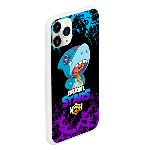 Чехол iPhone 11 Pro матовый BRAWL STARS LEON SHARK / 3D-Белый – фото 2