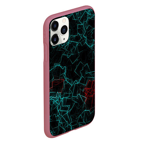 Чехол iPhone 11 Pro матовый Текстура / 3D-Малиновый – фото 2