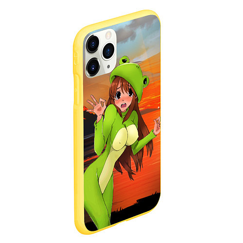 Чехол iPhone 11 Pro матовый Haruhi Frog / 3D-Желтый – фото 2