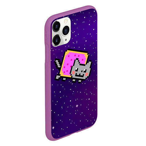 Чехол iPhone 11 Pro матовый Nyan Cat / 3D-Фиолетовый – фото 2