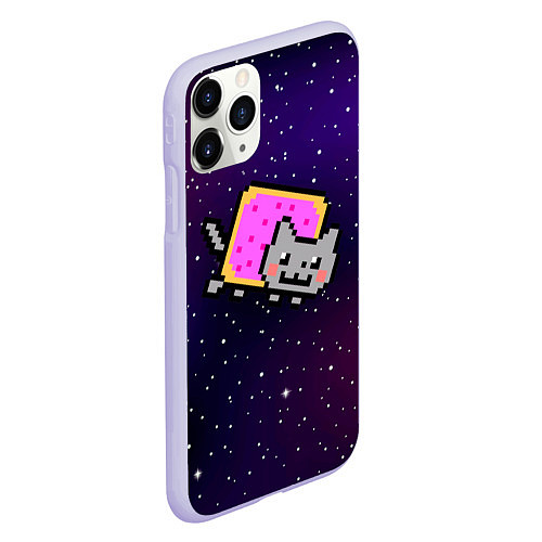 Чехол iPhone 11 Pro матовый Nyan Cat / 3D-Светло-сиреневый – фото 2