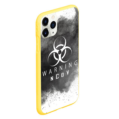 Чехол iPhone 11 Pro матовый Warning NCoV / 3D-Желтый – фото 2