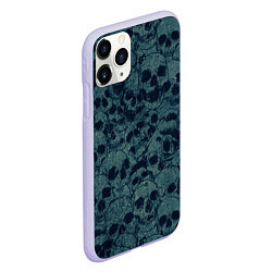 Чехол iPhone 11 Pro матовый Skull, цвет: 3D-светло-сиреневый — фото 2
