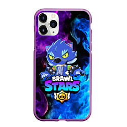 Чехол iPhone 11 Pro матовый BRAWL STARS LEON, цвет: 3D-фиолетовый