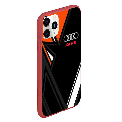 Чехол iPhone 11 Pro матовый AUDI / 3D-Красный – фото 2