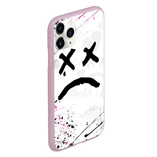 Чехол iPhone 11 Pro матовый LIL PEEP / 3D-Розовый – фото 2