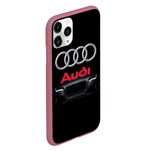 Чехол iPhone 11 Pro матовый AUDI / 3D-Малиновый – фото 2