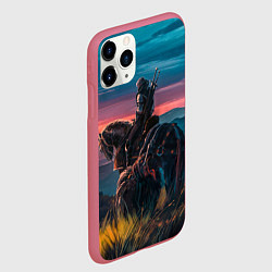 Чехол iPhone 11 Pro матовый The Witcher, цвет: 3D-малиновый — фото 2
