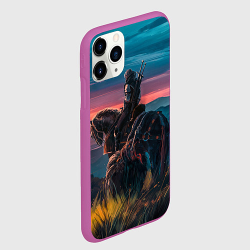 Чехол iPhone 11 Pro матовый The Witcher / 3D-Фиолетовый – фото 2