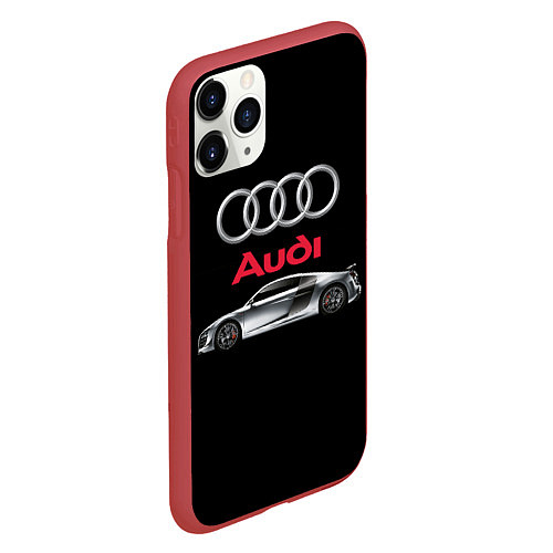 Чехол iPhone 11 Pro матовый AUDI / 3D-Красный – фото 2