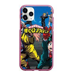Чехол iPhone 11 Pro матовый My Hero Academia все герои, цвет: 3D-малиновый