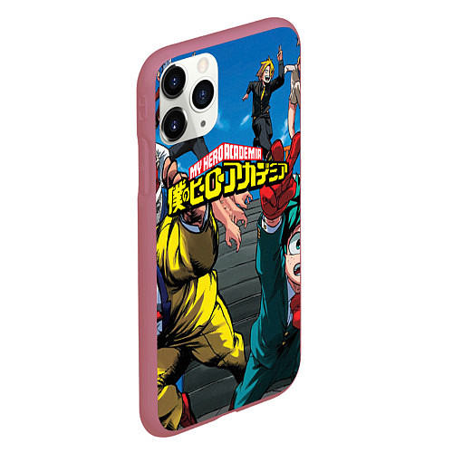 Чехол iPhone 11 Pro матовый My Hero Academia все герои / 3D-Малиновый – фото 2