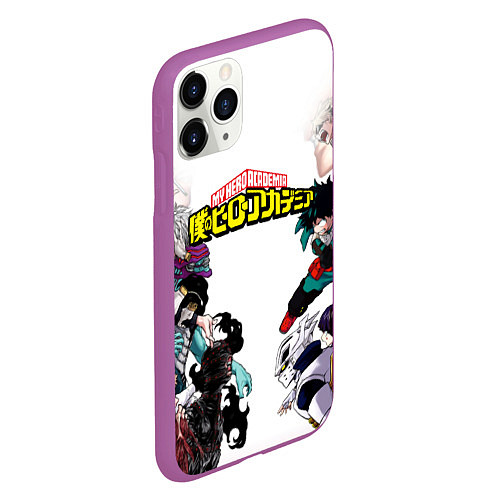 Чехол iPhone 11 Pro матовый My Hero Academia противостояние / 3D-Фиолетовый – фото 2