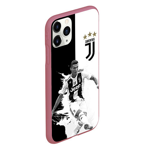 Чехол iPhone 11 Pro матовый Cristiano Ronaldo / 3D-Малиновый – фото 2