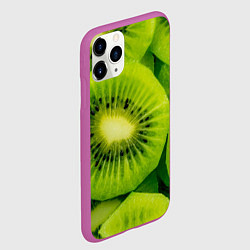 Чехол iPhone 11 Pro матовый Зеленый киви, цвет: 3D-фиолетовый — фото 2