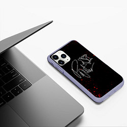 Чехол iPhone 11 Pro матовый Payton Moormeier: Black Style, цвет: 3D-светло-сиреневый — фото 2