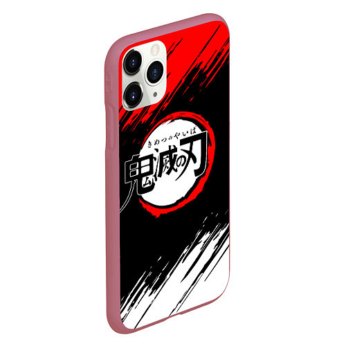 Чехол iPhone 11 Pro матовый KIMETSU NO YAIBA / 3D-Малиновый – фото 2