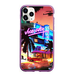 Чехол iPhone 11 Pro матовый GTA: VICE CITY, цвет: 3D-фиолетовый