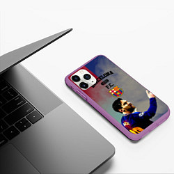 Чехол iPhone 11 Pro матовый Messi, цвет: 3D-фиолетовый — фото 2