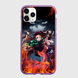 Чехол iPhone 11 Pro матовый KIMETSU NO YAIBA, цвет: 3D-фиолетовый