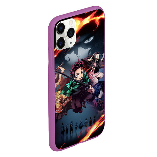 Чехол iPhone 11 Pro матовый KIMETSU NO YAIBA / 3D-Фиолетовый – фото 2