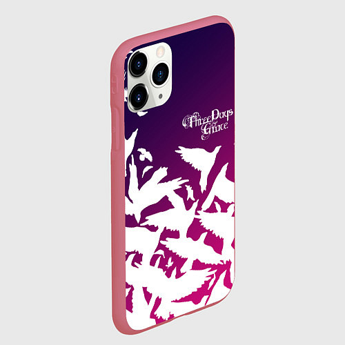 Чехол iPhone 11 Pro матовый Three Days Grace / 3D-Малиновый – фото 2