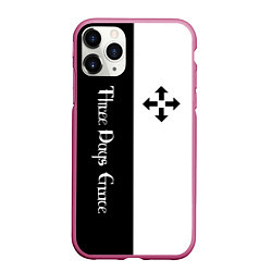 Чехол iPhone 11 Pro матовый Three Days Grace, цвет: 3D-малиновый