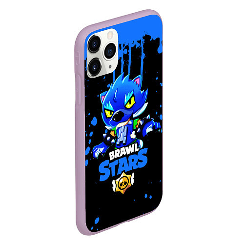 Чехол iPhone 11 Pro матовый Brawl Stars Leon / 3D-Сиреневый – фото 2