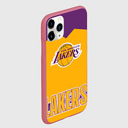 Чехол iPhone 11 Pro матовый Los Angeles Lakers, цвет: 3D-малиновый — фото 2
