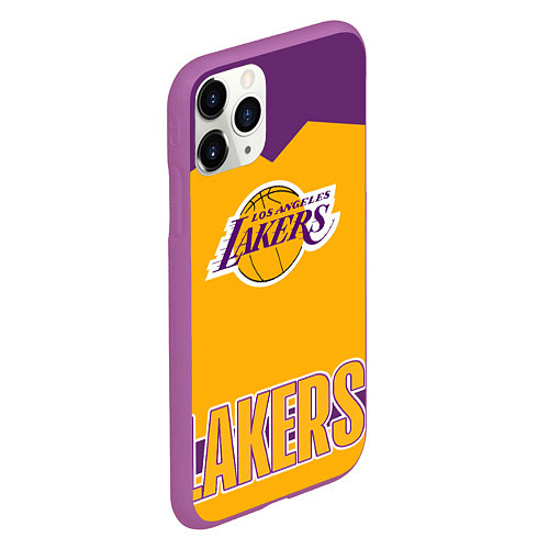 Чехол iPhone 11 Pro матовый Los Angeles Lakers / 3D-Фиолетовый – фото 2