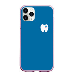 Чехол iPhone 11 Pro матовый Стоматолог, цвет: 3D-розовый