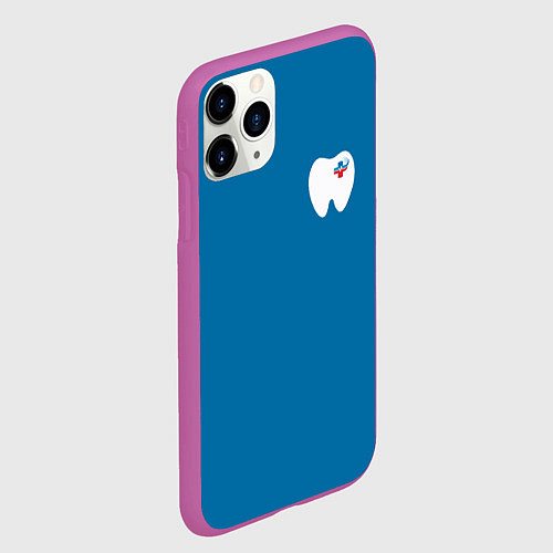 Чехол iPhone 11 Pro матовый Стоматолог / 3D-Фиолетовый – фото 2