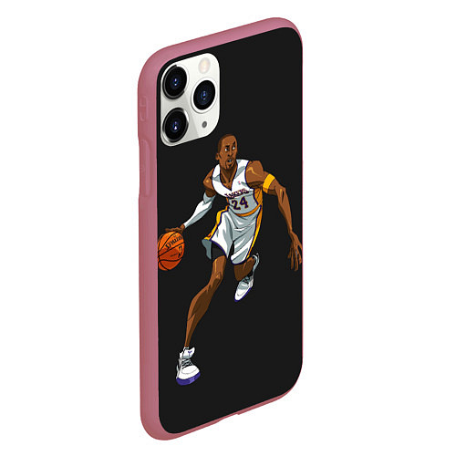 Чехол iPhone 11 Pro матовый Kobe Bryant / 3D-Малиновый – фото 2