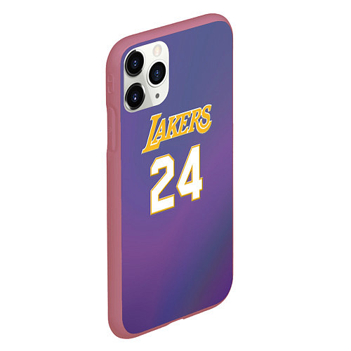 Чехол iPhone 11 Pro матовый Los Angeles Lakers Kobe Brya / 3D-Малиновый – фото 2