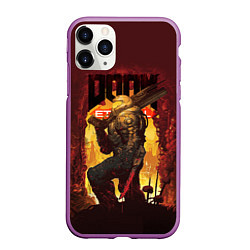 Чехол iPhone 11 Pro матовый Doom Eternal, цвет: 3D-фиолетовый