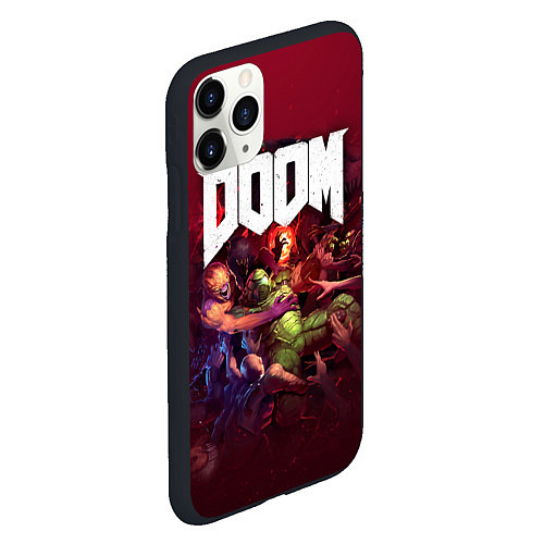 Чехол iPhone 11 Pro матовый Doom / 3D-Черный – фото 2