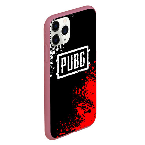 Чехол iPhone 11 Pro матовый PUBG / 3D-Малиновый – фото 2