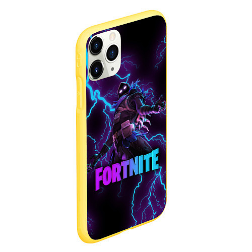 Чехол iPhone 11 Pro матовый FORTNITE RAVEN / 3D-Желтый – фото 2